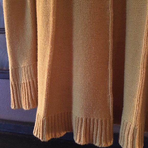 Honey Yellow Cowl Neck Pleated Sweater Dress - Picture 9 of 12